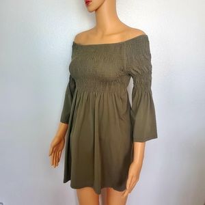 Sheep cashmere off shoulder mini dress
